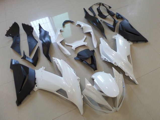2013-2018 Kawasaki ZX6R Motorcycle Fairing - White Matte Black Australia for Sale