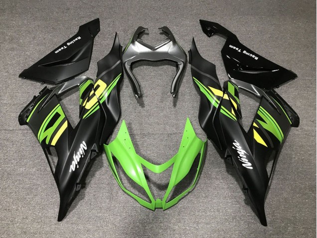 2013-2018 Kawasaki ZX6R Motorcycle Fairings - Matte Black Green Yellow Australia for Sale