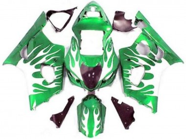 2003-2004 Suzuki GSXR 1000 Motorcycle Fairings - Green White Flame Australia for Sale