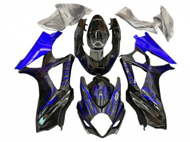 2005-2006 Suzuki GSXR 1000 Motorcycle Fairings - Black Blue Flame Australia for Sale
