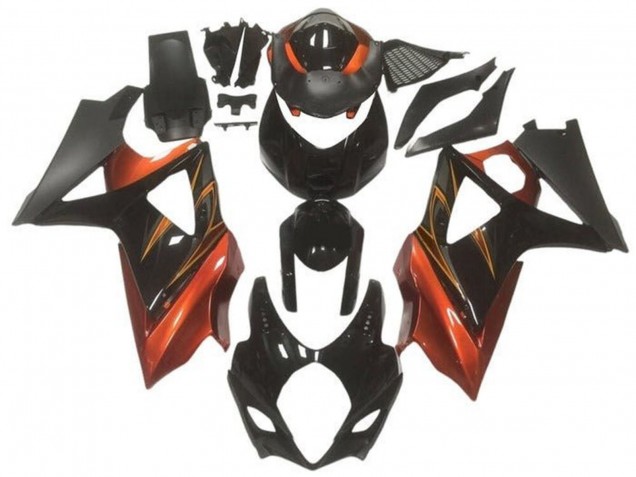 2005-2006 Suzuki GSXR 1000 Motorcycle Fairings - Glossy Black Matte Black Orange Australia for Sale