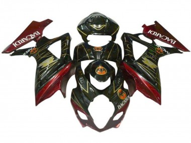 2005-2006 Suzuki GSXR 1000 Motorcycle Fairings - Black Red Gold BACARDI Australia for Sale