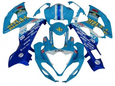 2005-2006 Suzuki GSXR 1000 Motorcycle Fairings - Blue White Stripe Rizla Australia for Sale