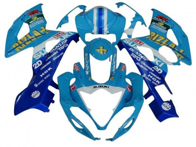 2005-2006 Suzuki GSXR 1000 Motorcycle Fairings - Blue White Stripe Rizla Australia for Sale