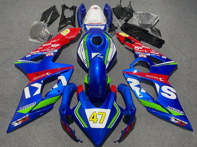 2005-2006 Suzuki GSXR 1000 Motorcycle Fairings - Blue Green White Red 47 Racing Australia for Sale