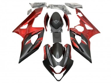 2005-2006 Suzuki GSXR 1000 Motorcycle Fairings - Candy Red Matte Black Australia for Sale