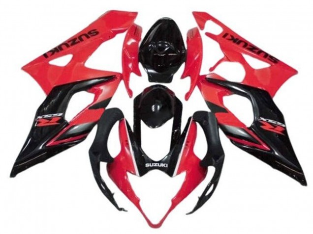 2005-2006 Suzuki GSXR 1000 Motorcycle Fairings - Red Glossy Black Stripe Australia for Sale