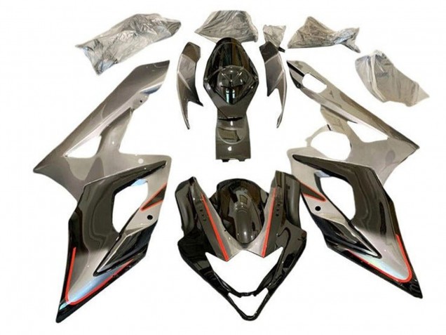 2005-2006 Suzuki GSXR 1000 Motorcycle Fairings - Silver Black Red Stripe Australia for Sale