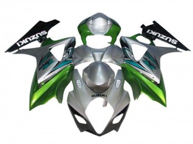 2005-2006 Suzuki GSXR 1000 Motorcycle Fairings - Silver Green Black Australia for Sale