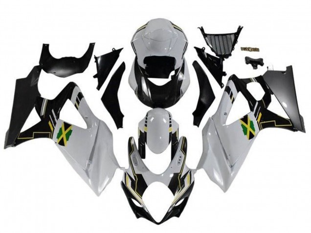 2005-2006 Suzuki GSXR 1000 Motorcycle Fairings - White Black Yellow Jamaica Australia for Sale