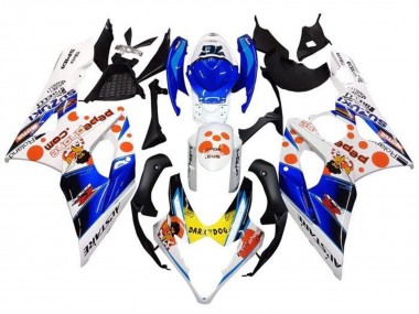 2005-2006 Suzuki GSXR 1000 Motorcycle Fairings - White Blue Orange Yellow Dark Dog Australia for Sale