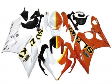 2005-2006 Suzuki GSXR 1000 Motorcycle Fairings - White Orange Yellow Split Australia for Sale