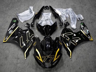 2017-2024 Suzuki GSXR1000 Motorcycle Fairings - Black Gold 77 Australia for Sale