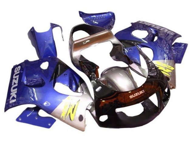 1996-2000 Suzuki GSXR 600 / GSXR 750 Motorcycle Fairings - Blue Silver Black Australia for Sale