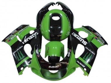 1996-2000 Suzuki GSXR 600 / GSXR 750 Motorcycle Fairings - Green Black Monster Australia for Sale