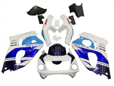 1996-2000 Suzuki GSXR 600 / GSXR 750 Motorcycle Fairings - White Triple Blue Australia for Sale