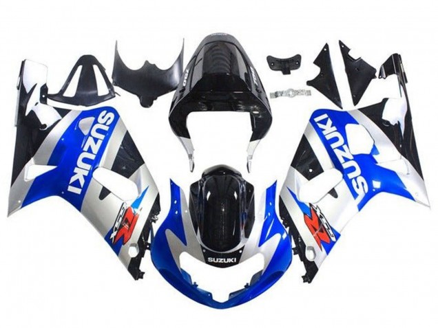 2001-2003 Suzuki GSXR 600 / GSXR 750 Motorcycle Fairings - Blue Silver Glossy Black Australia for Sale