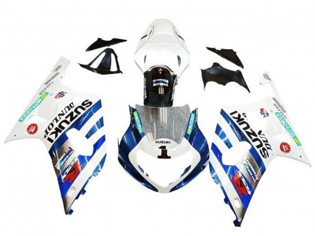 2001-2003 Suzuki GSXR 600 / GSXR 750 Motorcycle Fairings - White Blue Stripe Red Black Australia for Sale