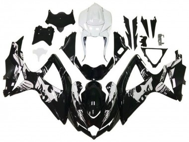 2008-2010 Suzuki GSXR 600 / GSXR 750 Motorcycle Fairings - White Glossy Black Leyla Australia for Sale