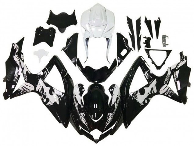 2008-2010 Suzuki GSXR 600 / GSXR 750 Motorcycle Fairings - White Glossy Black Leyla Australia for Sale