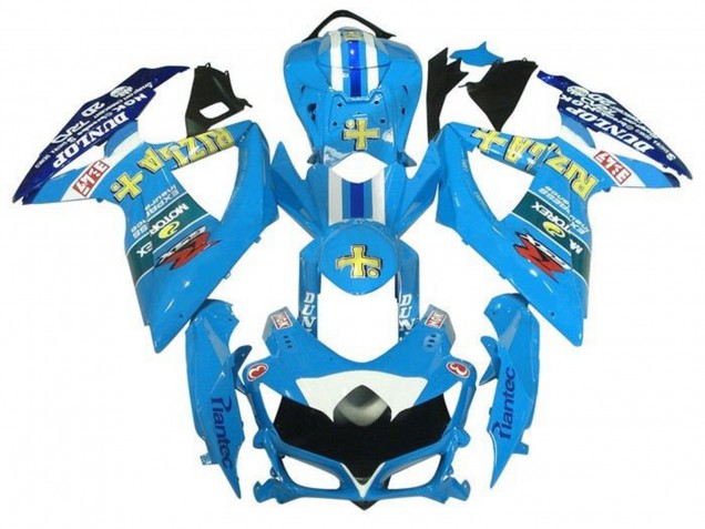 2008-2010 Suzuki GSXR 600 / GSXR 750 Motorcycle Fairings - Light Blue Yellow Rizla Australia for Sale