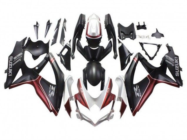 2008-2010 Suzuki GSXR 600 / GSXR 750 Motorcycle Fairings - White Red Matte Black Australia for Sale