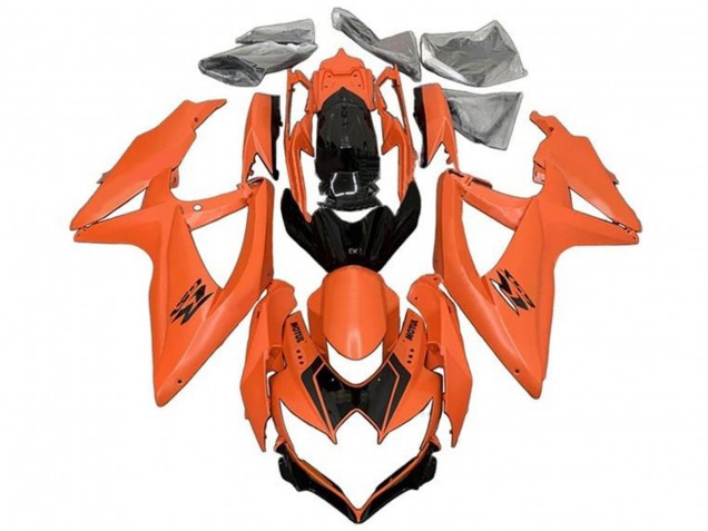 2008-2010 Suzuki GSXR 600 / GSXR 750 Motorcycle Fairings - Orange Glossy Black Australia for Sale
