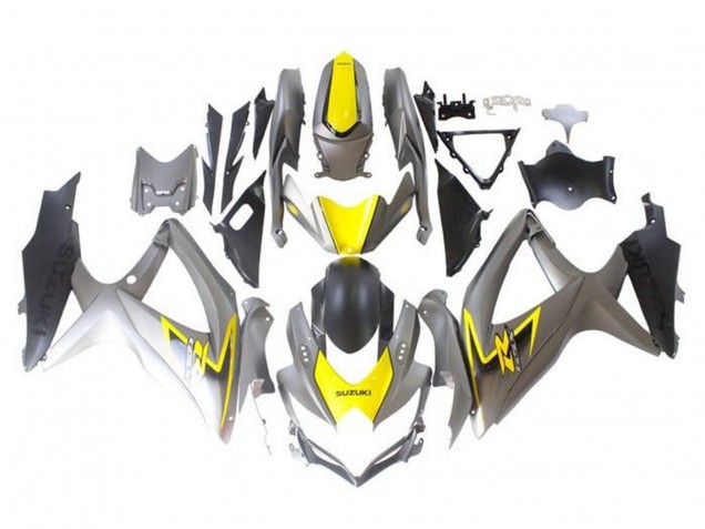 2008-2010 Suzuki GSXR 600 / GSXR 750 Motorcycle Fairings - Silver Yellow Black Australia for Sale