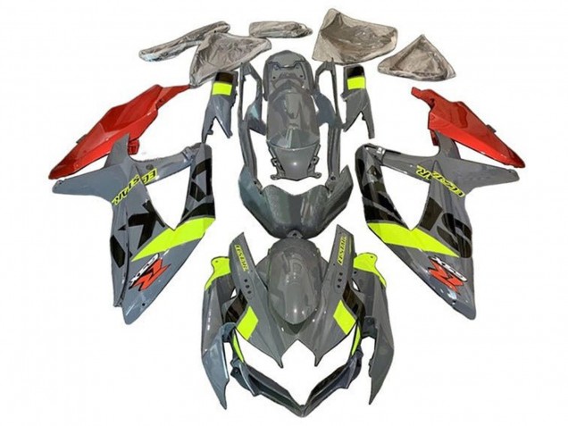 2008-2010 Suzuki GSXR 600 / GSXR 750 Motorcycle Fairings - Nardo Grey Neon Yellow Red Black Australia for Sale
