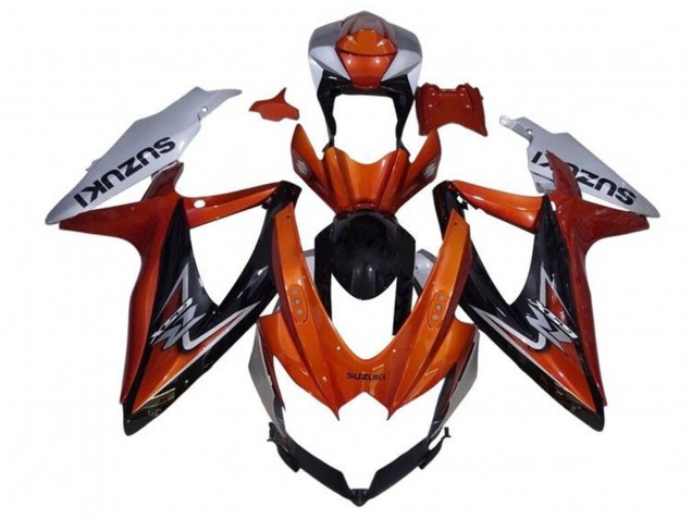 2008-2010 Suzuki GSXR 600 / GSXR 750 Motorcycle Fairing - Silver Orange Glossy Black Australia for Sale