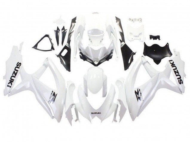 2008-2010 Suzuki GSXR 600 / GSXR 750 Motorcycle Fairings - White Black Australia for Sale