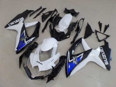 2008-2010 Suzuki GSXR 600 / GSXR 750 Motorcycle Fairings - White Blue Glossy Black Australia for Sale