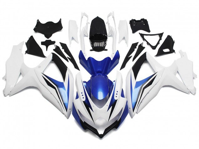 2008-2010 Suzuki GSXR 600 / GSXR 750 Motorcycle Fairing - White Blue Black Australia for Sale