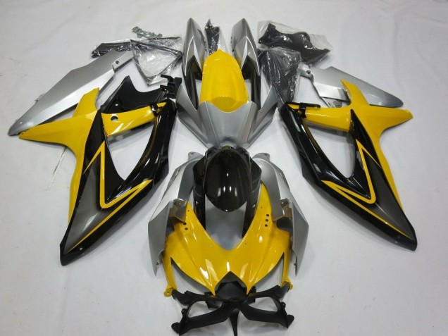 2008-2010 Suzuki GSXR 600 / GSXR 750 Motorcycle Fairings - Yellow Silver Grey Black Australia for Sale