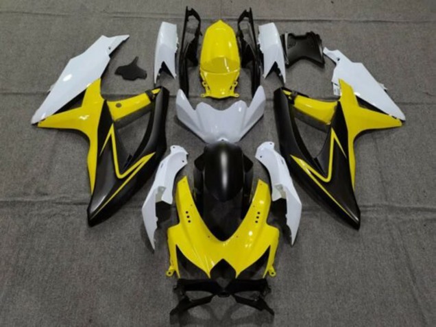 2008-2010 Suzuki GSXR 600 / GSXR 750 Motorcycle Fairings - White Yellow Grey Black Australia for Sale