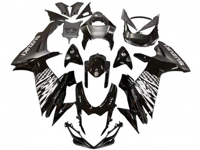 2011-2024 Suzuki GSXR 600 / GSXR 750 Motorcycle Fairings - Glossy Black Silver Australia for Sale