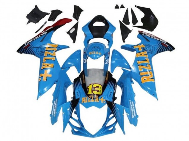 2011-2024 Suzuki GSXR 600 / GSXR 750 Motorcycle Fairings - Blue Yellow Red Black Rizla 13 Australia for Sale
