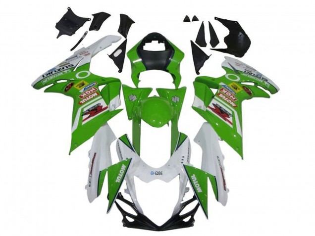 2011-2024 Suzuki GSXR 600 / GSXR 750 Motorcycle Fairings - White Green Red Motul Australia for Sale