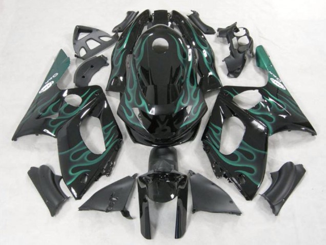 1996-2007 Yamaha YZF600R Thundercat Motorcycle Fairings - Black Green Flame Australia for Sale