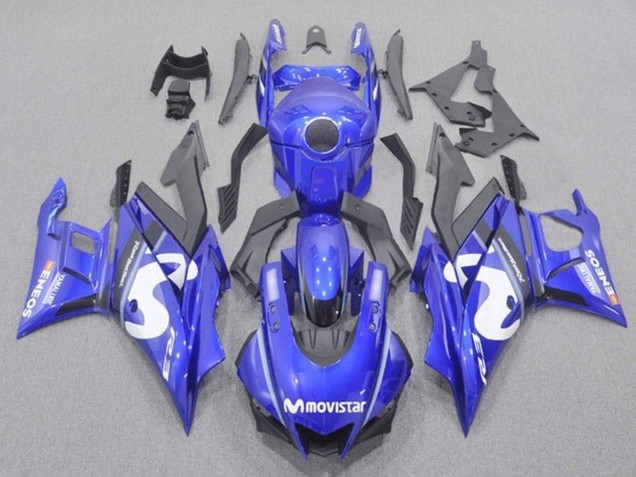 2019-2021 Yamaha YZF R3/R25 Motorcycle Fairings - Blue White Black MoviStar Australia for Sale