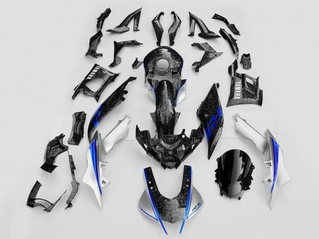 2019-2021 Yamaha YZF R3/R25 Motorcycle Fairings - White Blue Black Forged Carbon Fiber Style Australia for Sale