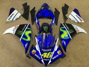 2009-2011 Yamaha YZF 1000 R1 Motorcycle Fairings - Blue White Black Green MoviStar Monster Australia for Sale