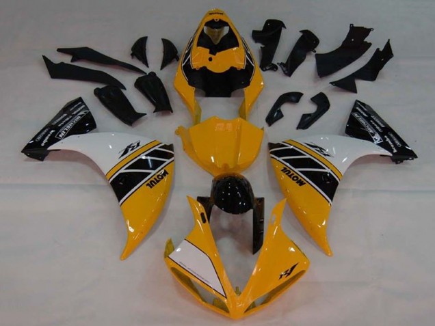 2009-2011 Yamaha YZF 1000 R1 Motorcycle Fairing - Yellow White Black Stripe Australia for Sale