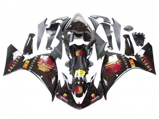2012-2014 Yamaha YZF 1000 R1 Motorcycle Fairings - Glossy Black Red Yellow Sheltes Australia for Sale