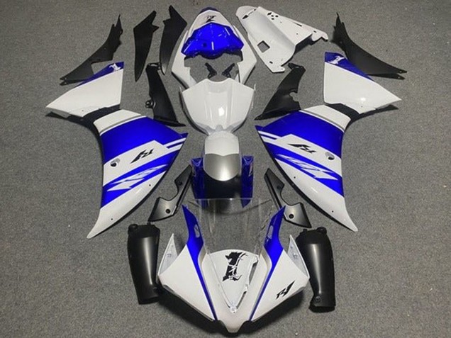 2012-2014 Yamaha YZF 1000 R1 Motorcycle Fairings - White Blue Black Silver Stripe Australia for Sale