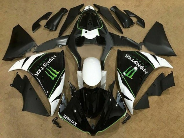 2012-2014 Yamaha YZF 1000 R1 Motorcycle Fairings - White Black Green Monster Energy SZMUXX Australia for Sale