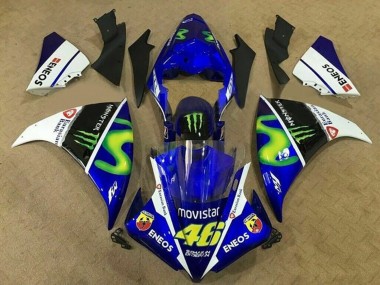 2012-2014 Yamaha YZF 1000 R1 Motorcycle Fairings - Blue White Black Green MoviStar Monster ENEOS Australia for Sale
