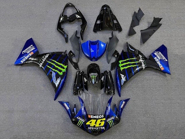 2012-2014 Yamaha YZF 1000 R1 Motorcycle Fairings - Glossy Black Blue Green Monster Energy ENEOS Yamalube Australia for Sale