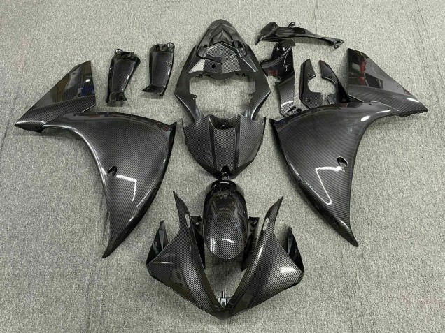2012-2014 Yamaha YZF 1000 R1 Motorcycle Fairings - Faux Carbon Fiber Grey Black Australia for Sale
