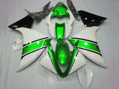 2012-2014 Yamaha YZF 1000 R1 Motorcycle Fairings - White Green Glossy Black Australia for Sale